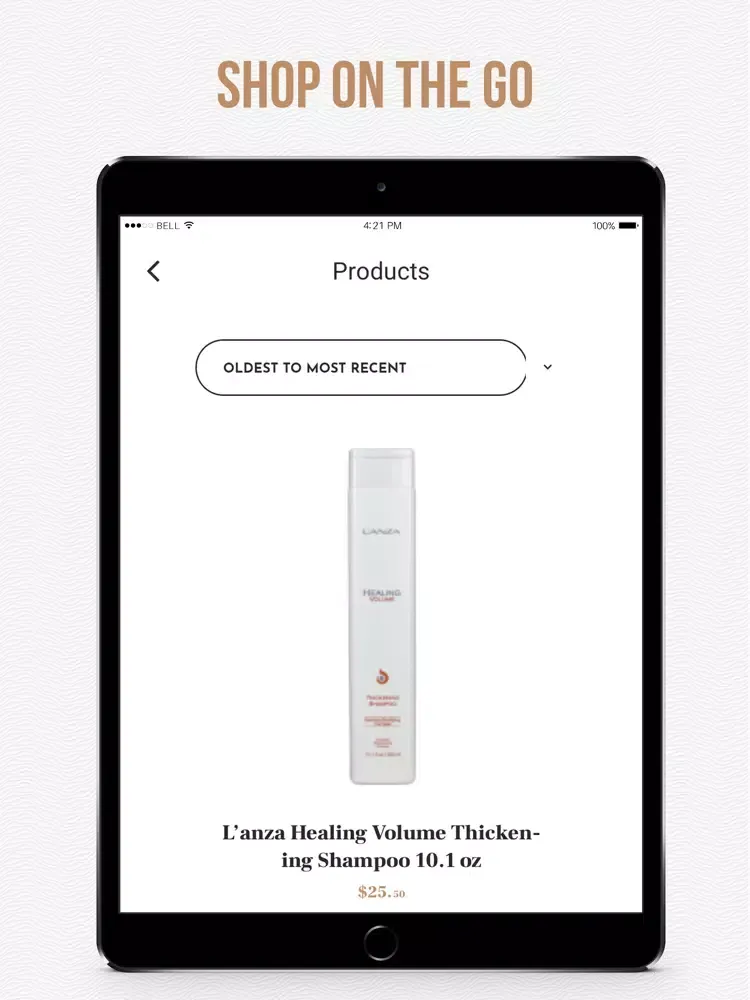 Tangkapan layar Allure Hair Studio iPad 