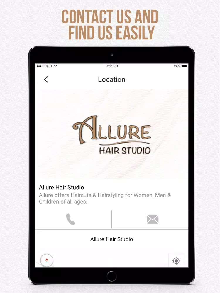 Tangkapan layar Allure Hair Studio iPad 