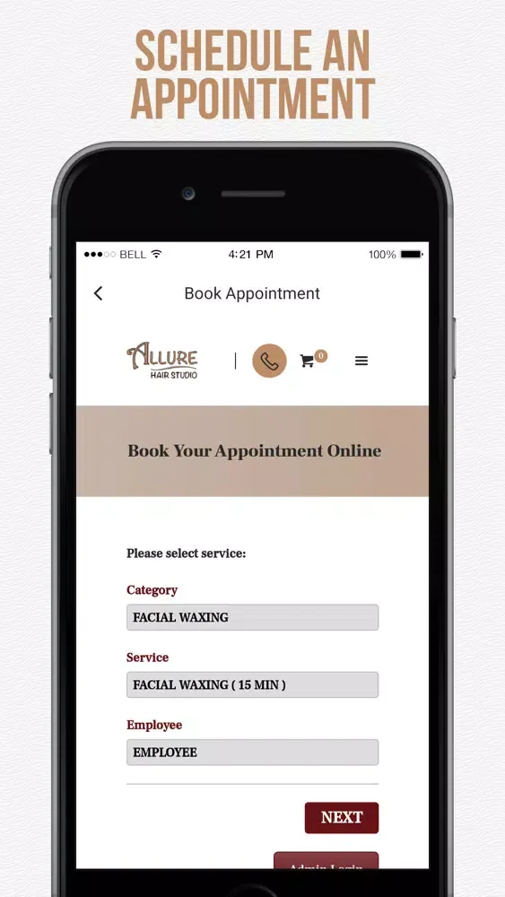 Tangkapan layar Allure Hair Studio