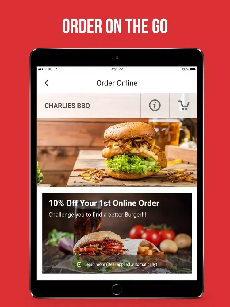 Ảnh chụp màn hình của Charlies BBQ iPad 