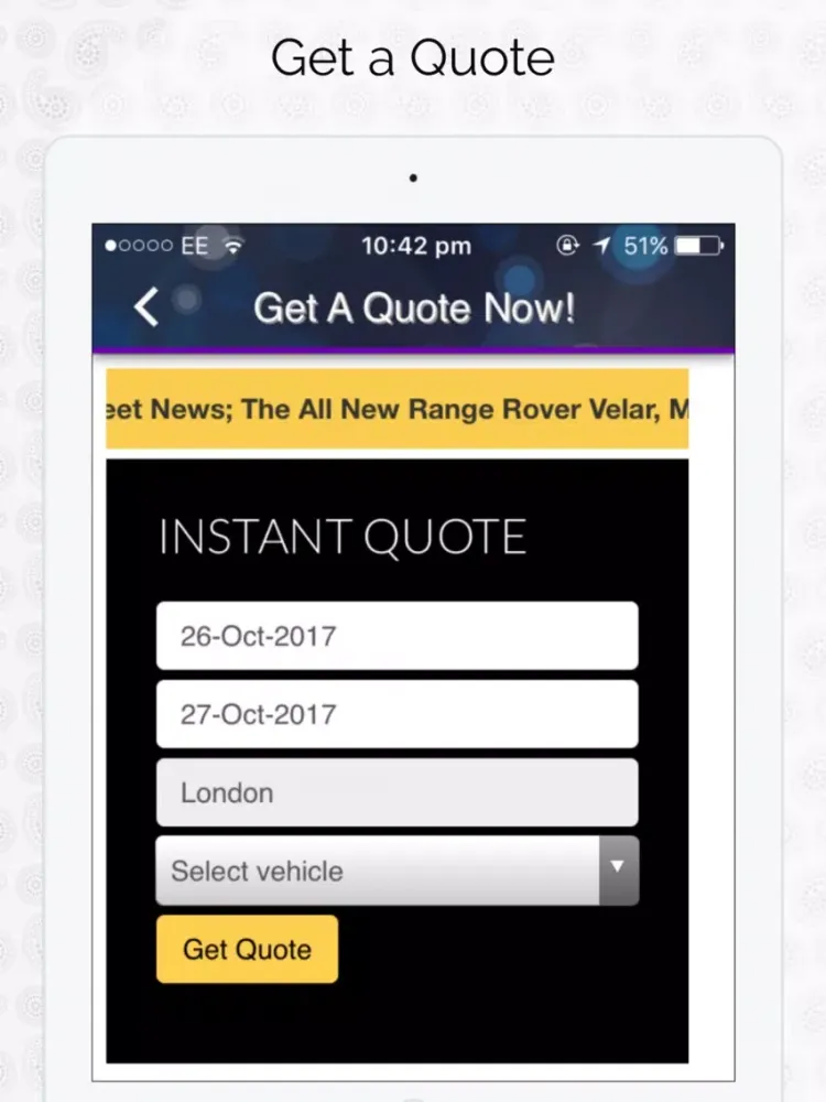 4x4 Vehicle Hire NWLondon iPad  スクリーンショット