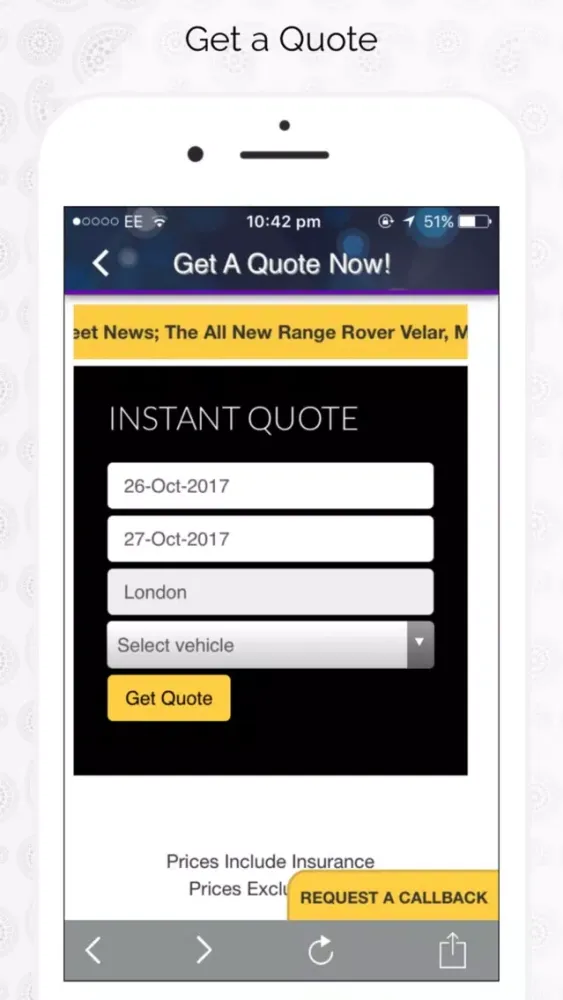 4x4 Vehicle Hire NWLondon スクリーンショット