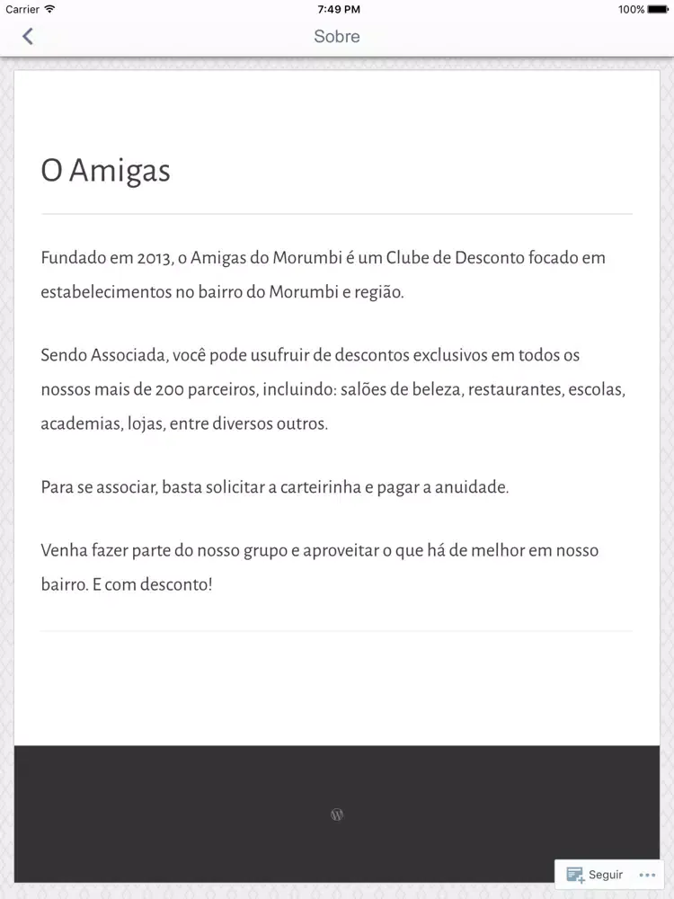 Amigas do Morumbi iPad 应用截图