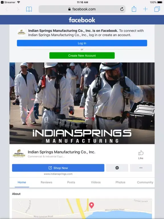 Ảnh chụp màn hình của Indian Springs Mfg. App iPad 
