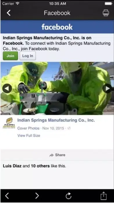 Ảnh chụp màn hình của Indian Springs Mfg. App