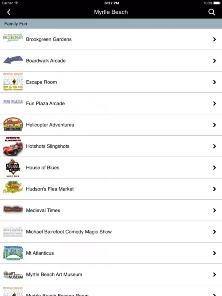 Myrtle Beach Digital iPad  Screenshots