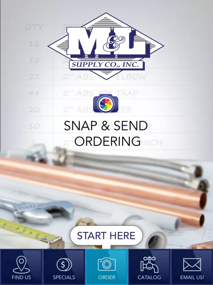 Capturas de tela do M&L Supply Snap & Send Order iPad 