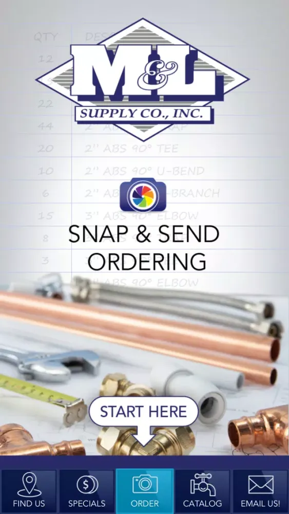 Capturas de tela do M&L Supply Snap & Send Order
