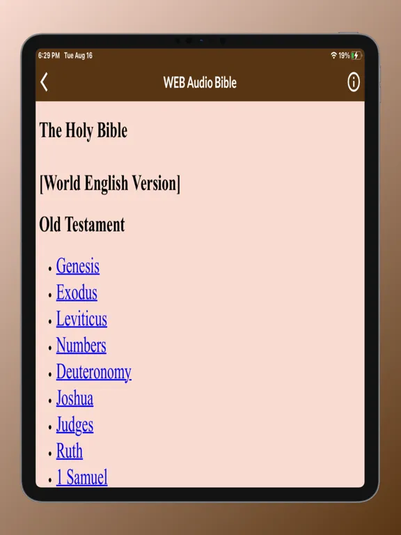 World English Bible WEB Audio iPad 應用截圖