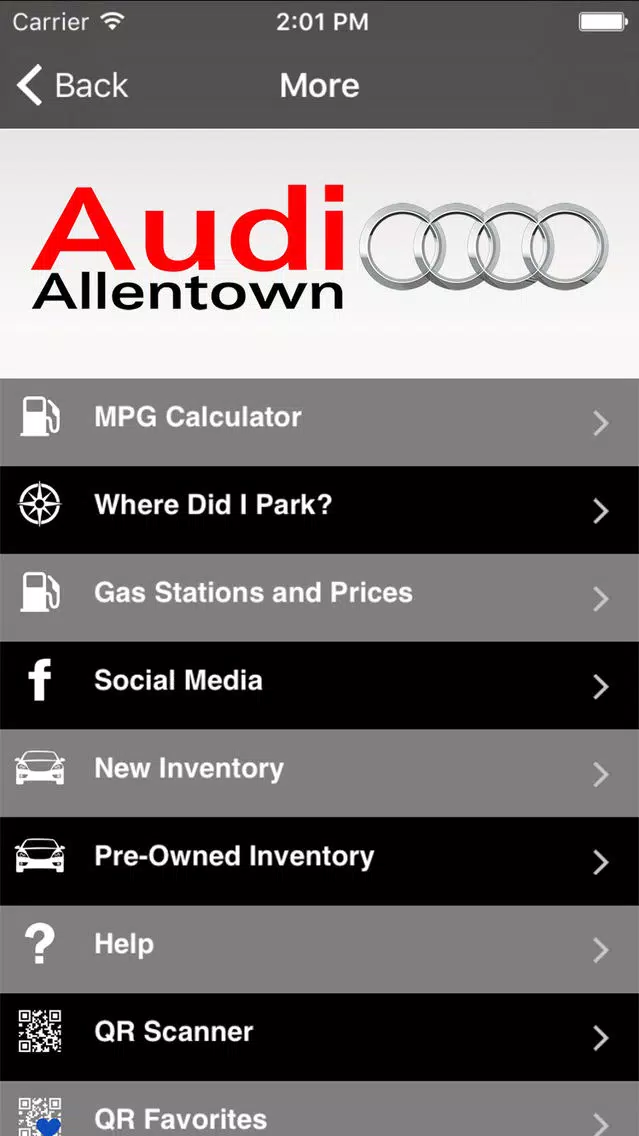 Capturas de tela do Audi Allentown