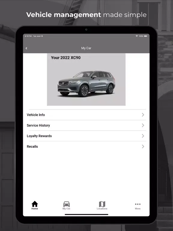 Ảnh chụp màn hình của Gorges Volvo Rewards iPad 