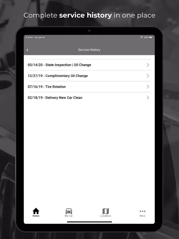 Ảnh chụp màn hình của Gorges Volvo Rewards iPad 