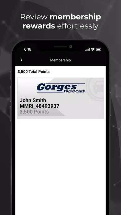 Tangkapan layar Gorges Volvo Rewards