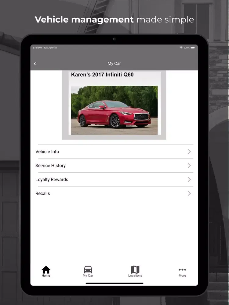 Infiniti VIP Rewards iPad  Screenshots
