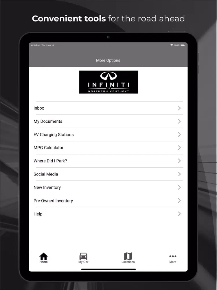 Infiniti VIP Rewards iPad  Screenshots