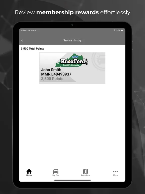 ภาพหน้าจอของ Knox Ford Advantage iPad 