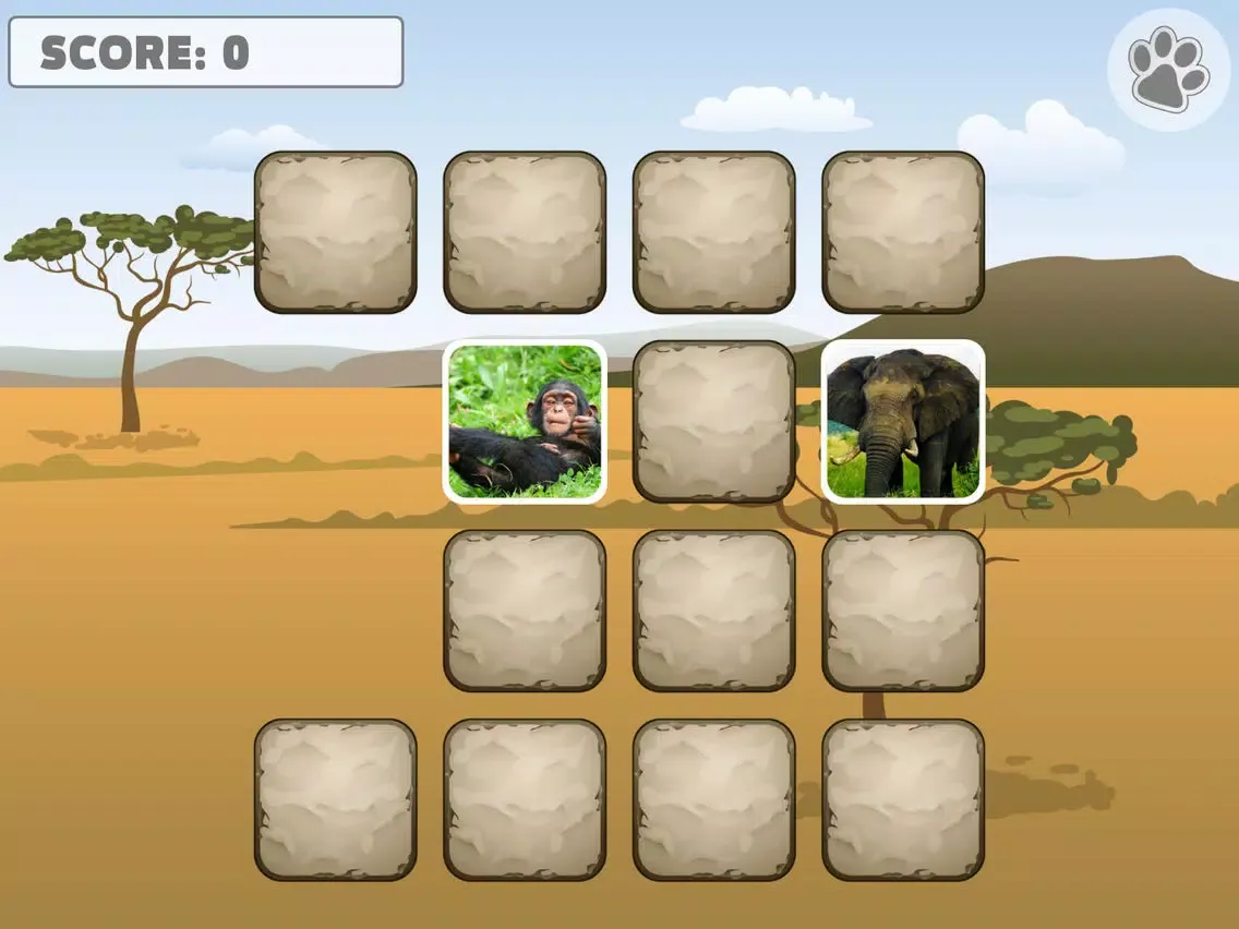 Animal Memory Matching Games for kids iPad 應用截圖