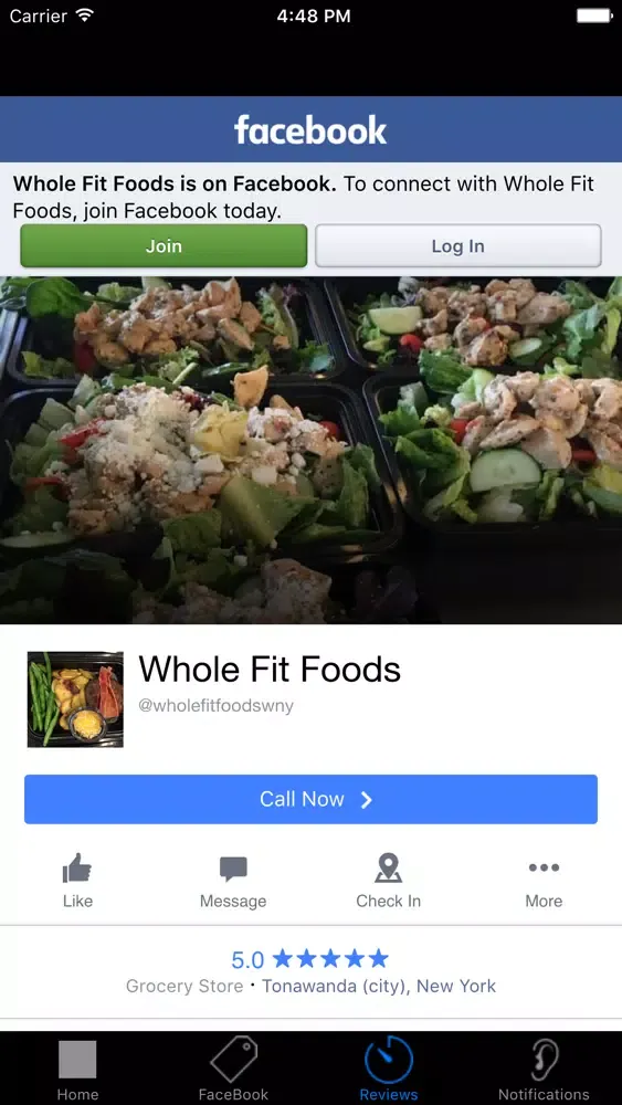 Ảnh chụp màn hình của Whole Fit Foods