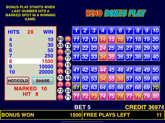 Keno Bonus Play iPad  স্ক্রিনশট