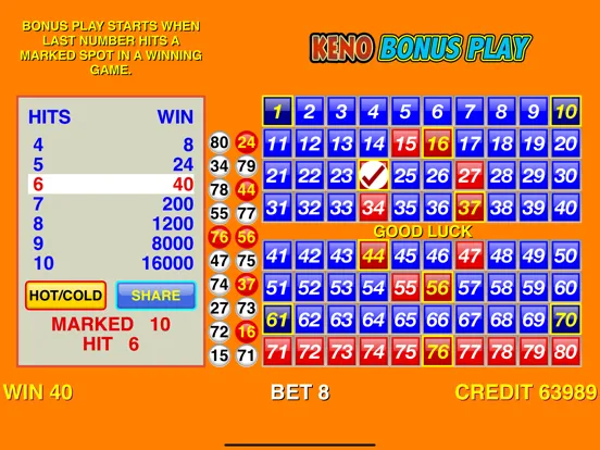 Keno Bonus Play iPad  স্ক্রিনশট