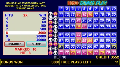 Keno Bonus Play স্ক্রিনশট