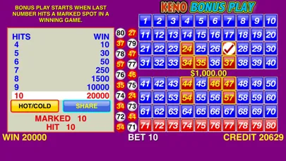 Keno Bonus Play স্ক্রিনশট