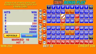 Keno Bonus Play স্ক্রিনশট