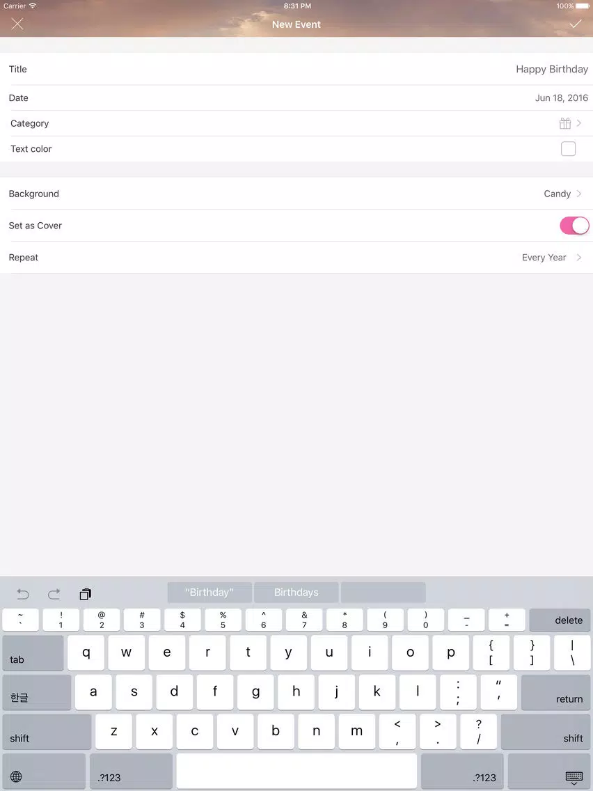 Lavish My Days - Event Reminder & Countdowns iPad  स्क्रीनशॉट