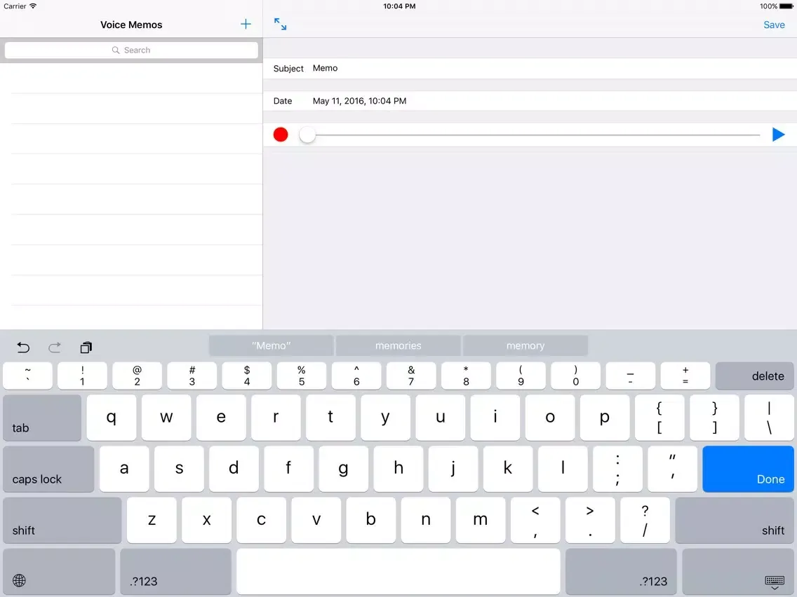 Insta Voice Memo iPad  Screenshots