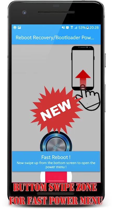 Capturas de tela do Reboot Recovery/Bootloader Power Menu