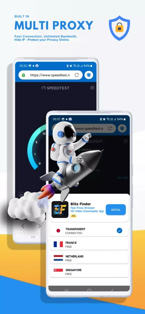 Capturas de tela do Proxy Browser Video Downloader