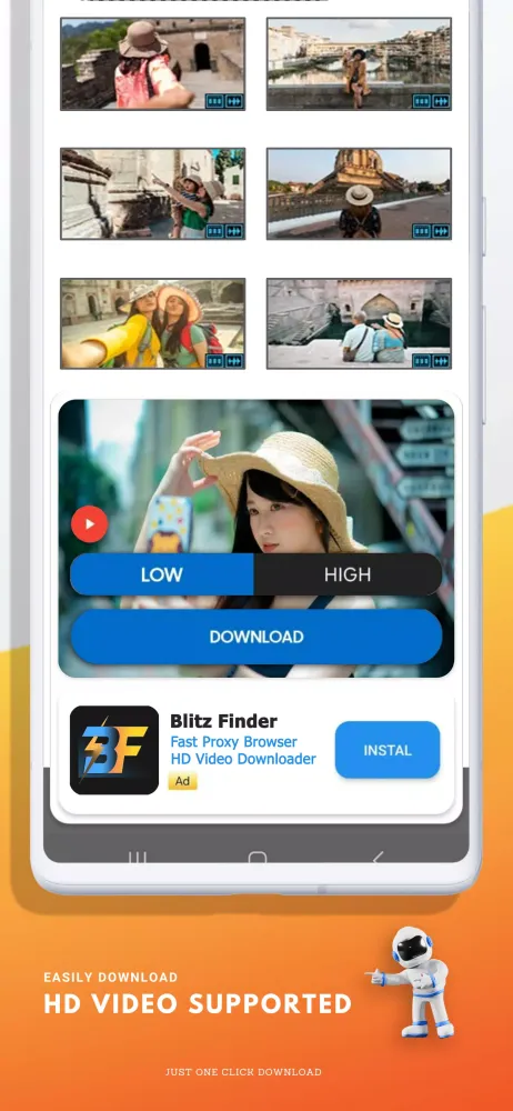 Capturas de tela do Proxy Browser Video Downloader