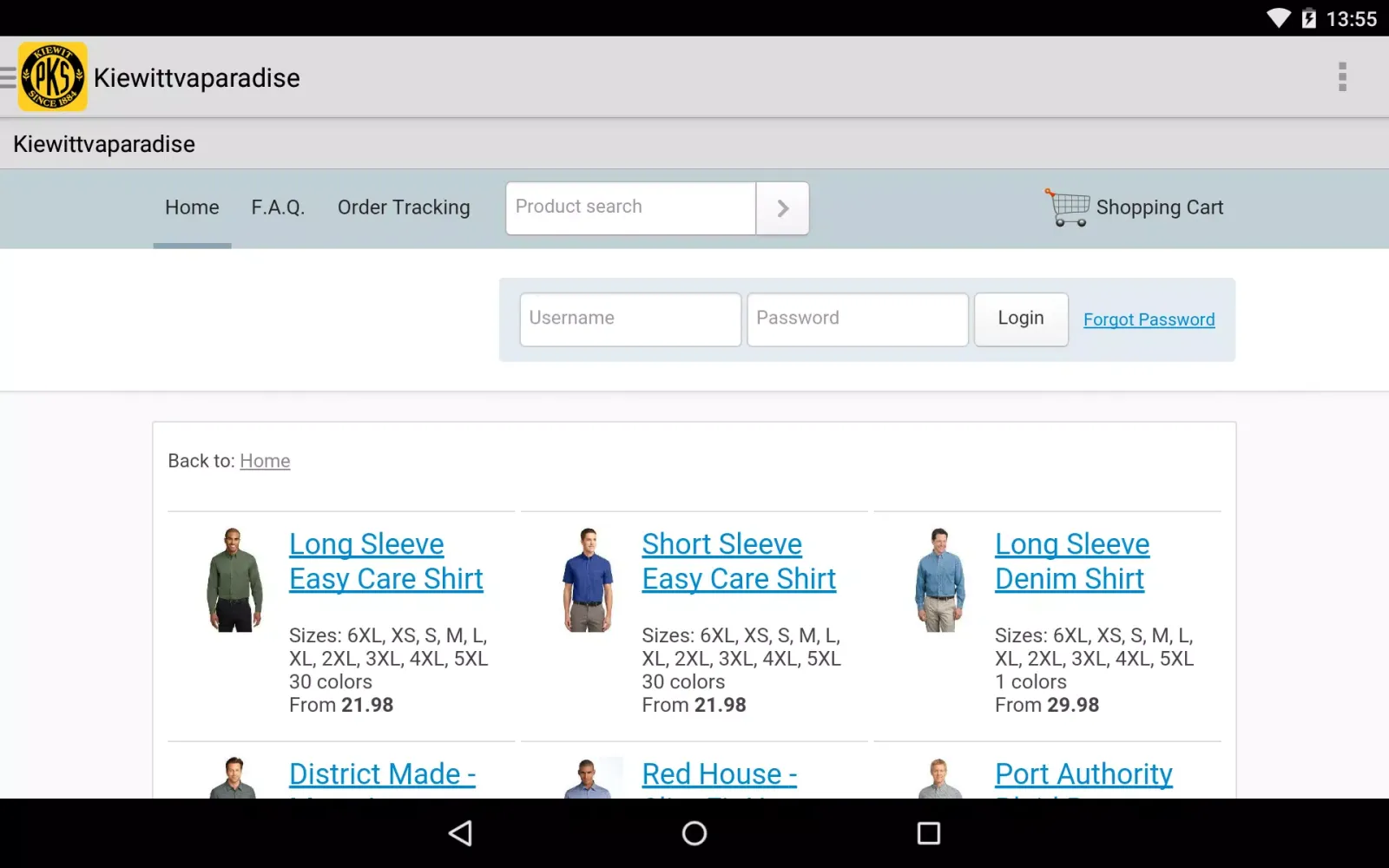 Kiewit Store Screenshots