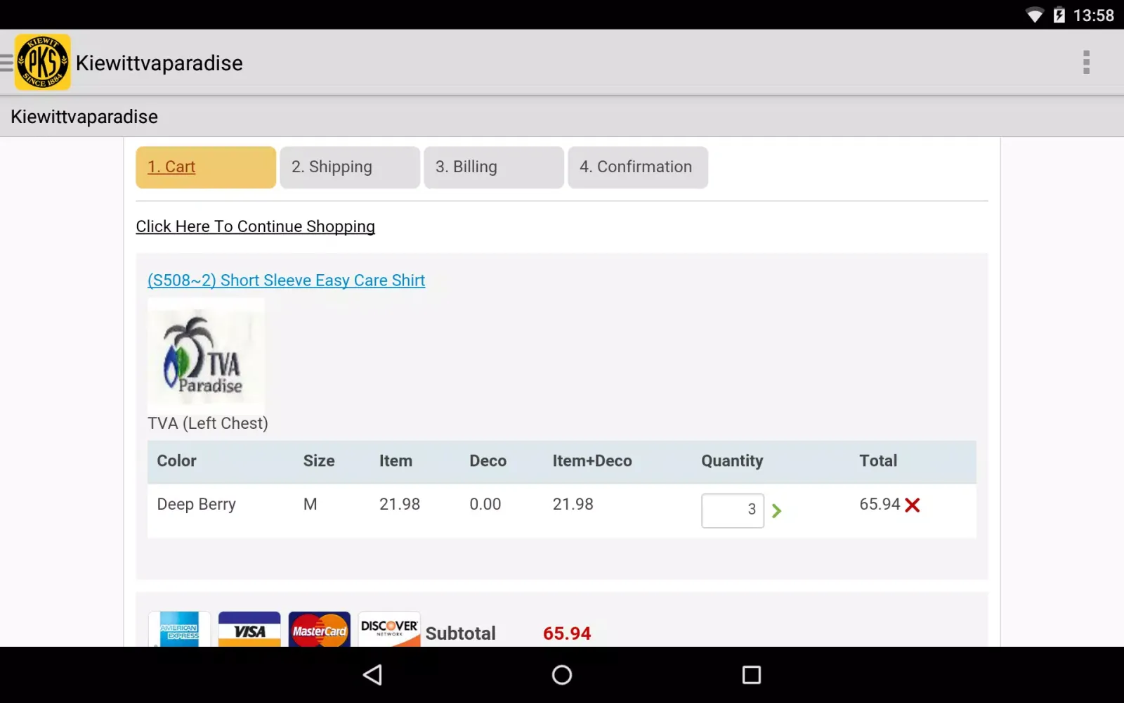 Kiewit Store Screenshots