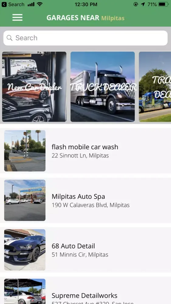 Ảnh chụp màn hình của Garages App