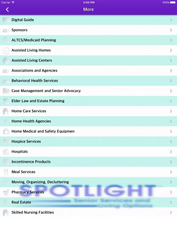 Spotlight Senior Services NA iPad  Screenshots