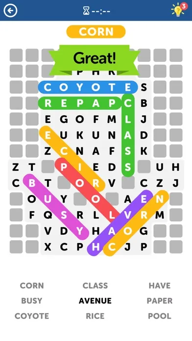Ảnh chụp màn hình của Word Search - Fun Word Puzzle
