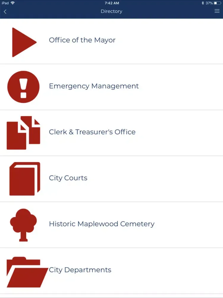 Tangkapan layar City of Crown Point iPad 