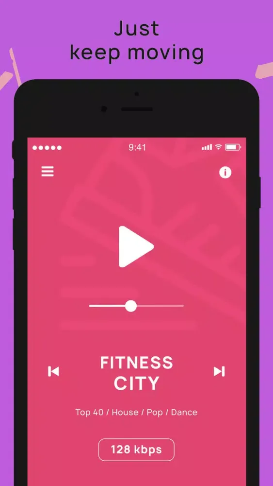 Zrzuty ekranu FitRadio - Listen in Motion