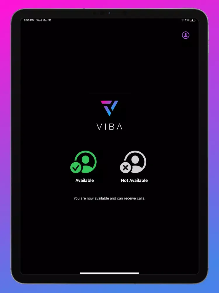 Tangkapan layar VIBA by Mobile Insight™ iPad 