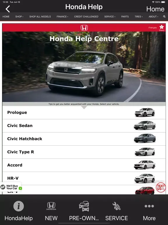 Midland Honda iPad 應用截圖