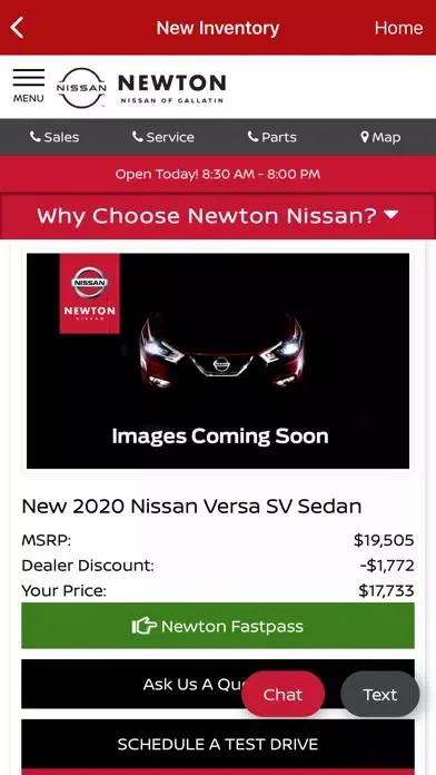 Ảnh chụp màn hình của Newton Nissan of Gallatin