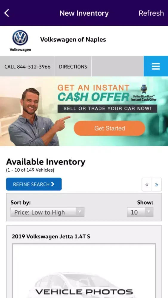 Volkswagen of Naples Dealer Screenshots
