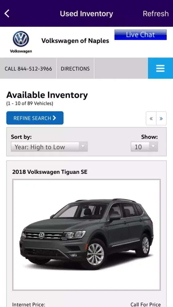 Volkswagen of Naples Dealer Screenshots
