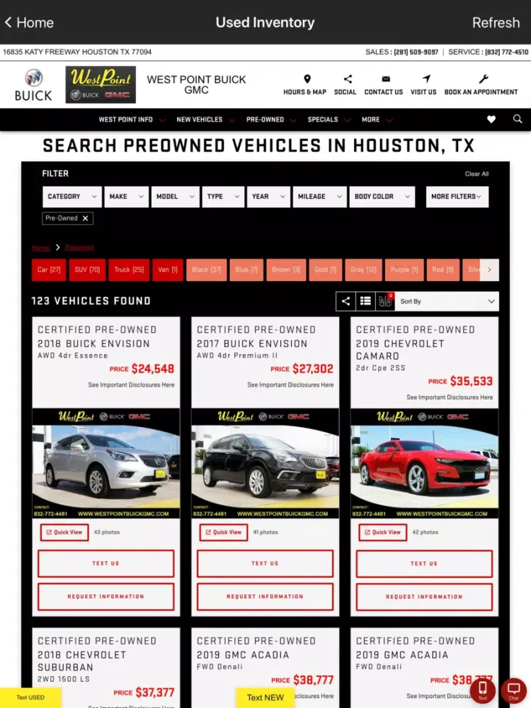 West Point Buick GMC iPad 应用截图