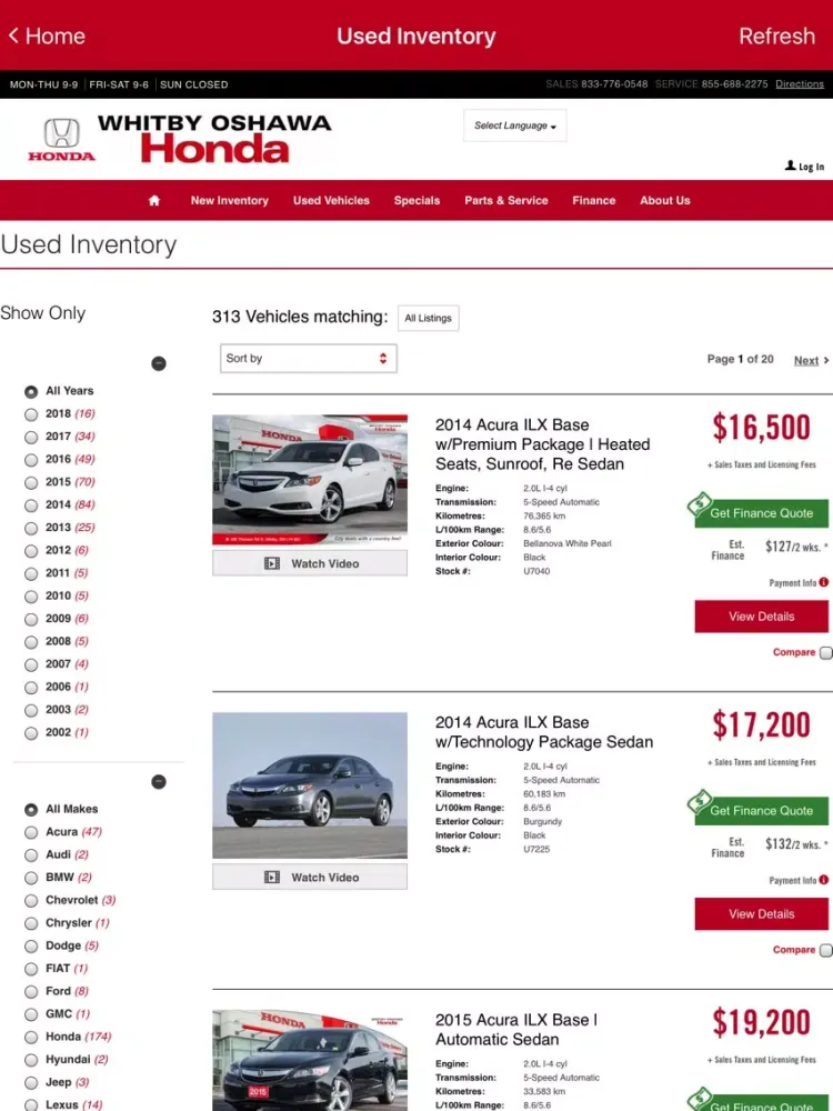 Screenshot di Whitby Oshawa Honda iPad 