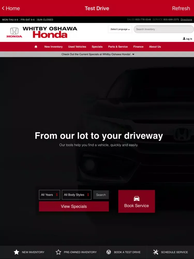 Screenshot di Whitby Oshawa Honda iPad 