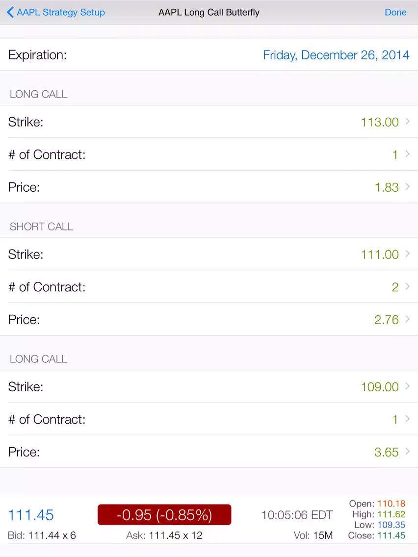 Butterfly options trading iPad  Screenshots