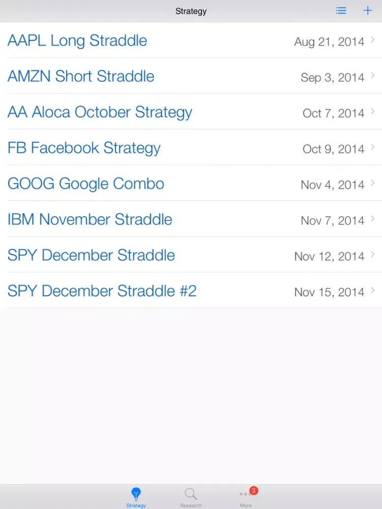 Capturas de tela do Option Strategies Straddle iPad 