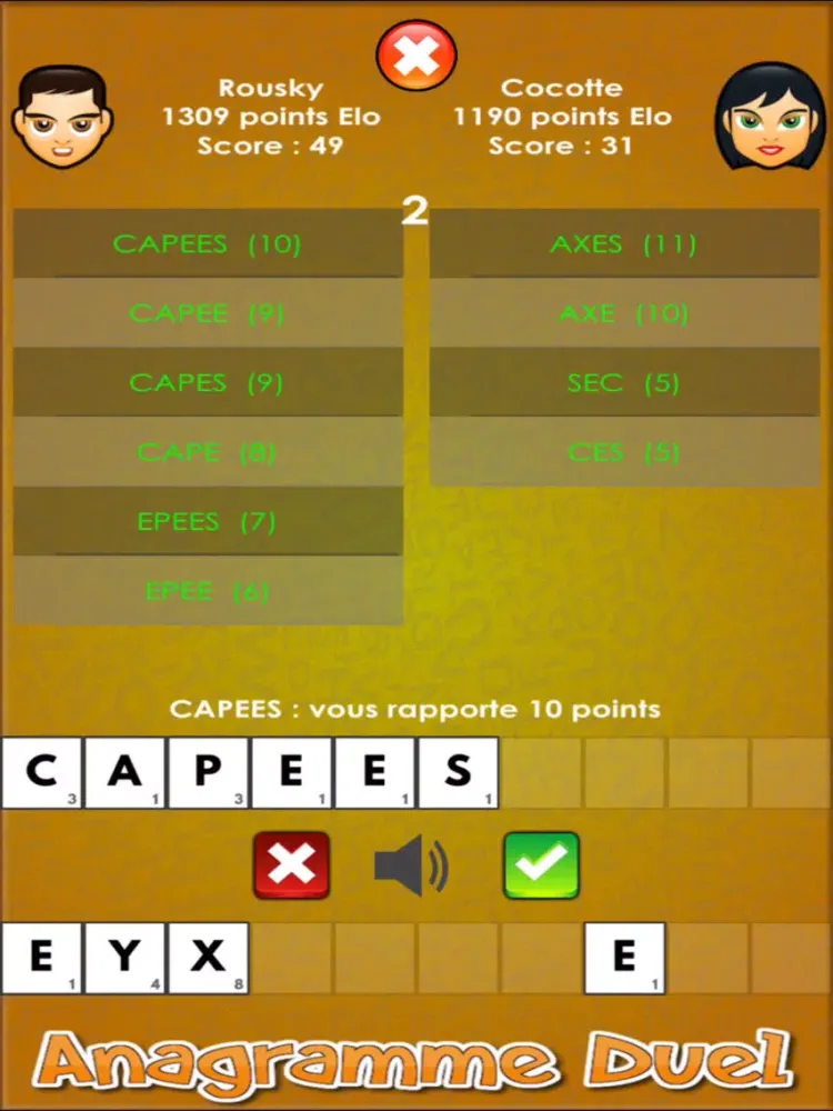 Ảnh chụp màn hình của Anagramme Duel Gratuit iPad 